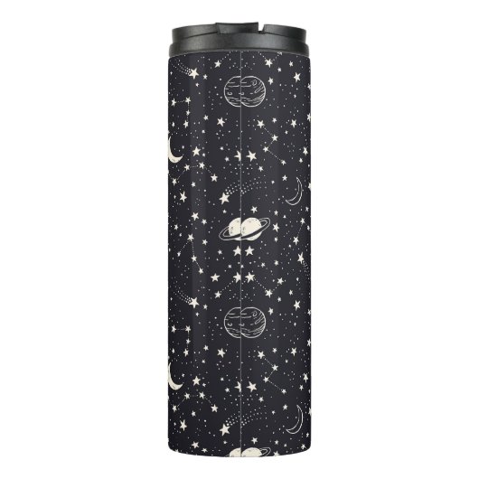 Sterne und Planeten Muster Thermosbecher (Rückseite)