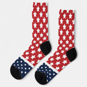 Sterne und Polka Dots Red White Blue Socken