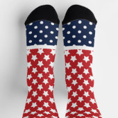 Sterne und Polka Dots Red White Blue Socken (Oben)