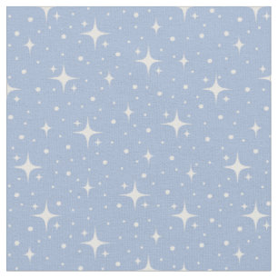 Sterne und Punkte auf Blau Stoff