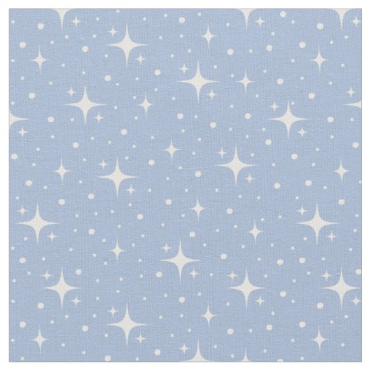 Sterne und Punkte auf Blau Stoff (Nahaufnahme)