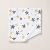Sterne und Punkte Badhandtuch Set (Waschlappen)