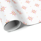 Sterne und Punkte in Rosa und Orange Geschenkpapier (Rolleneckpunkt)