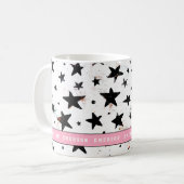 Sterne und Raumspass Astronomie Muster Kaffeetasse (Vorderseite Links)