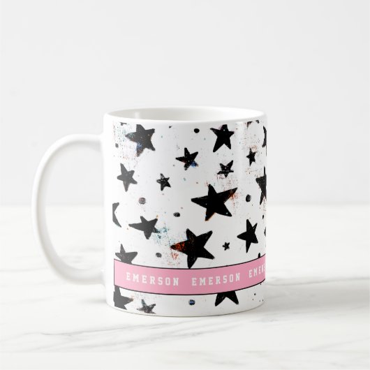 Sterne und Raumspass Astronomie Muster Kaffeetasse (Links)