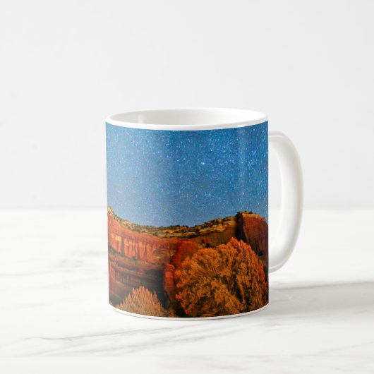 Sterne und Roter Rock Kaffeetasse (VorderseiteRechts)
