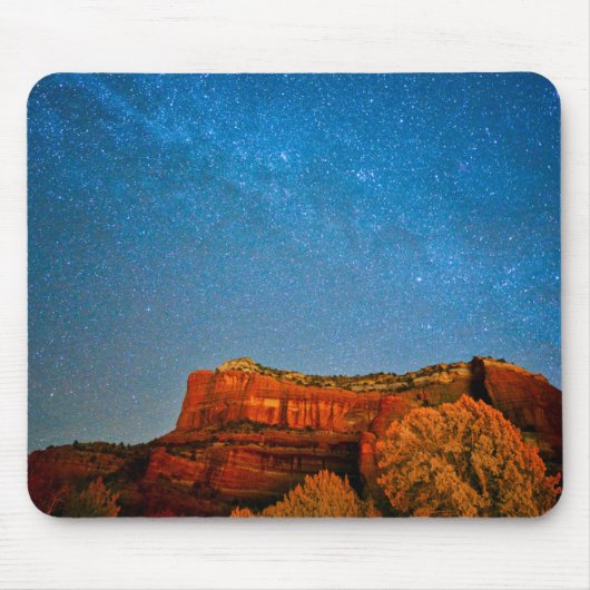 Sterne und roter Rock Mousepad (Vorne)