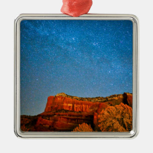 Sterne und roter Rock Ornament Aus Metall
