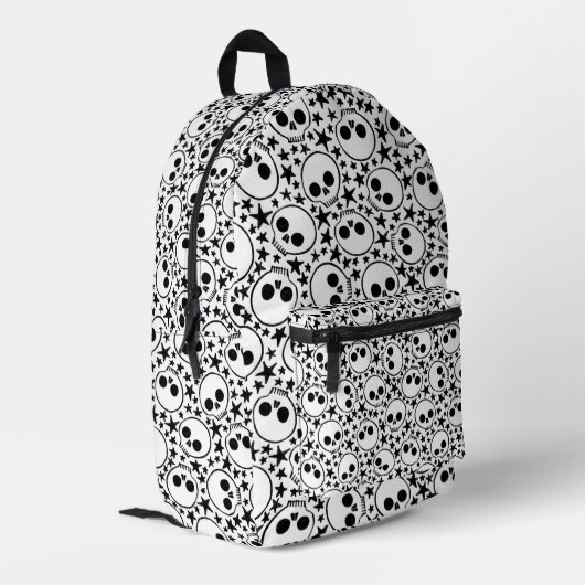Sterne und Schädel Bedruckter Rucksack (Rückseitige Ecke links)