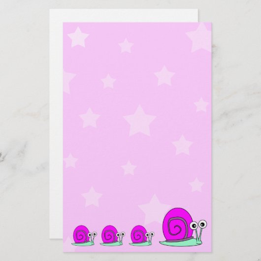 Sterne und Schnecke-Briefpapier Briefpapier (Vorne/Hinten)