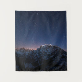 Sterne und schneebedeckte Berge Wandteppich