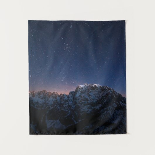 Sterne und schneebedeckte Berge Wandteppich (Vorderseite)