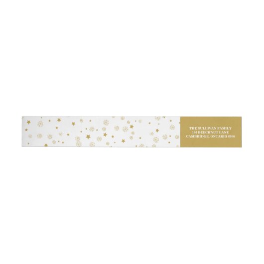 Sterne und Schneeflocken | Gold Holiday Label (Person)