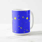 Sterne und Schneeflocken Schneesturm auf Royal Blu Kaffeetasse (VorderseiteRechts)