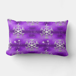 Sterne und Silberschneeflocken Lila Weihnachten Lendenkissen