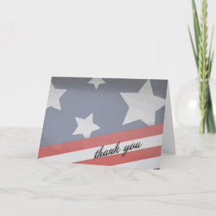 Sterne und Streifen der amerikanischen Flagge Dank Karte