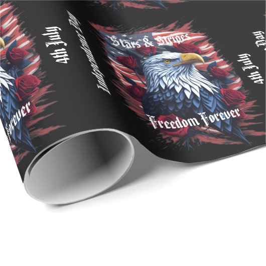 Sterne und Streifen Flag Freiheit für ewig Bald Ad Geschenkpapier (Rolleneckpunkt)