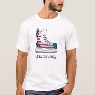 Sterne und Streifen Hockey Schlittschuh T-Shirt