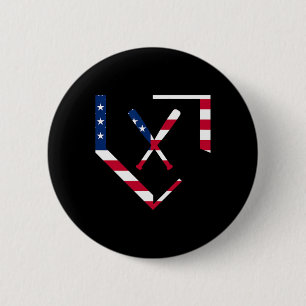 Sterne und Streifen Home Plate Baseballschläger Am Button