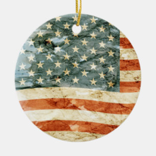 Sterne und Streifen Keramik Ornament