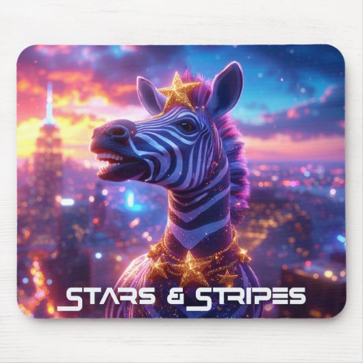Sterne und Streifen mit ZEBRA ZANZIBAR Mousepad (Vorne)