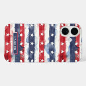 Sterne und Streifen Monogramm Case-Mate iPhone Hülle (Rückseite (Horizontal))