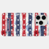 Sterne und Streifen Monogramm Case-Mate iPhone Hülle (Rückseite (Horizontal))