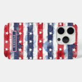 Sterne und Streifen Monogramm Case-Mate iPhone Hülle (Rückseite (Horizontal))
