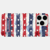 Sterne und Streifen Monogramm Case-Mate iPhone Hülle (Rückseite (Horizontal))
