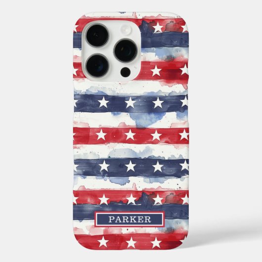 Sterne und Streifen Monogramm Case-Mate iPhone Hülle (Rückseite)