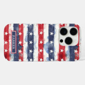 Sterne und Streifen Monogramm Case-Mate iPhone Hülle (Rückseite (Horizontal))