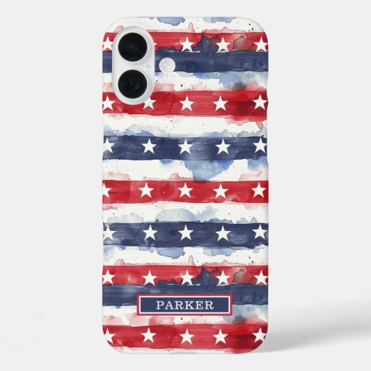 Sterne und Streifen Monogramm Case-Mate iPhone Hülle (Rückseite)