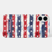 Sterne und Streifen Monogramm Case-Mate iPhone Hülle (Rückseite (Horizontal))
