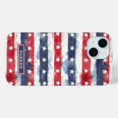 Sterne und Streifen Monogramm Case-Mate iPhone Hülle (Rückseite (Horizontal))