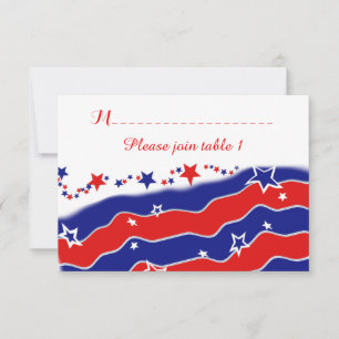Sterne und Streifen Personalisierte TISCHPLATZIERU RSVP Karte
