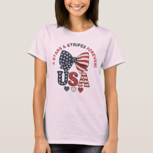 Sterne und Streifen-Schleife Patriotisches T-Shirt