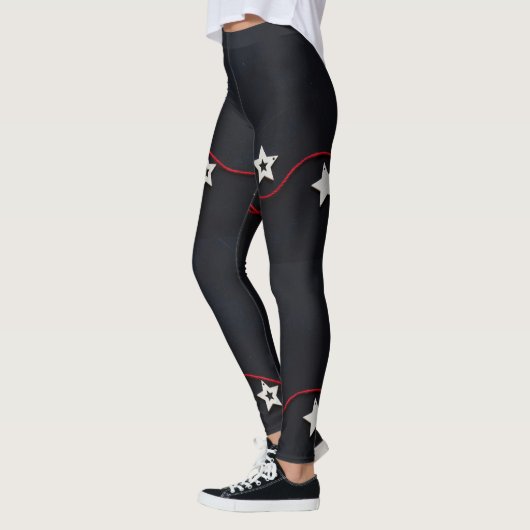 Sterne und String-Einzigartiges Gleitmuster Leggings (Links)