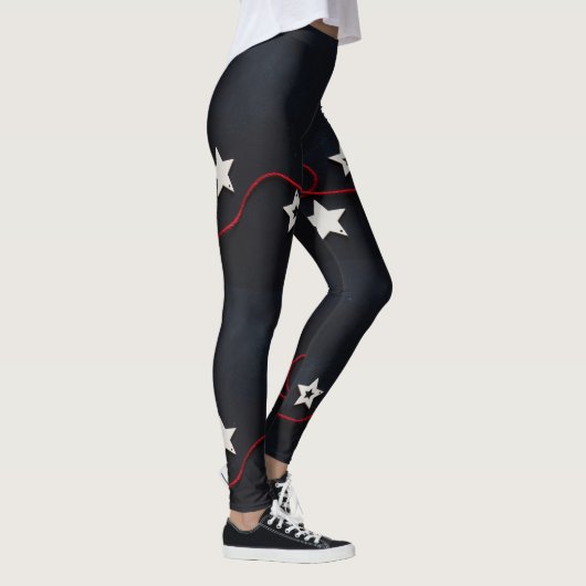 Sterne und String-Einzigartiges Gleitmuster Leggings (Rechts)