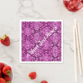 Sterne und Wirbel Rosa Personalisierte Neapel Serviette (Beispiel)