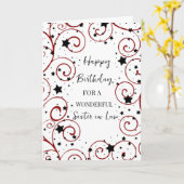 Sterne und Wirbel Schwester des Rechts zum Geburts Karte (Gelbe Blume)