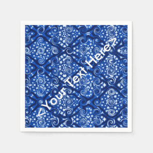 Sterne und Wirbels-blaue personalisierte Serviette
