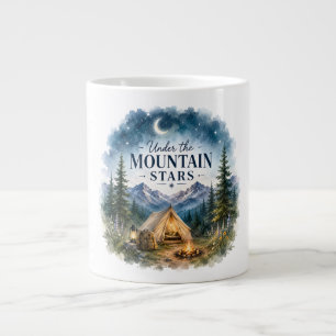 Sterne unter dem Berg Camping Nacht Berg Jumbo-Tasse