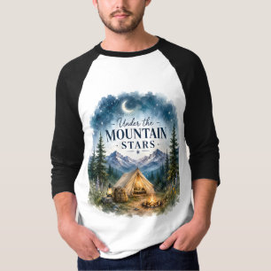 Sterne unter dem Berg Camping Nacht Berg T-Shirt