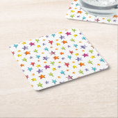 Sterne von Aquarellfarben werfen Kissen Rechteckiger Pappuntersetzer (angewinkelt)