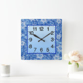 Sterne von David Stains Glass Quadratische Wanduhr (Zuhause)