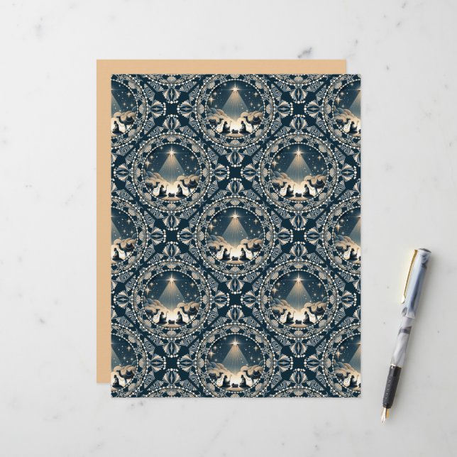 Sterne von Wonder Mandala Krippe Geometrisches Til (Vorderseite/Rückseite Beispiel)