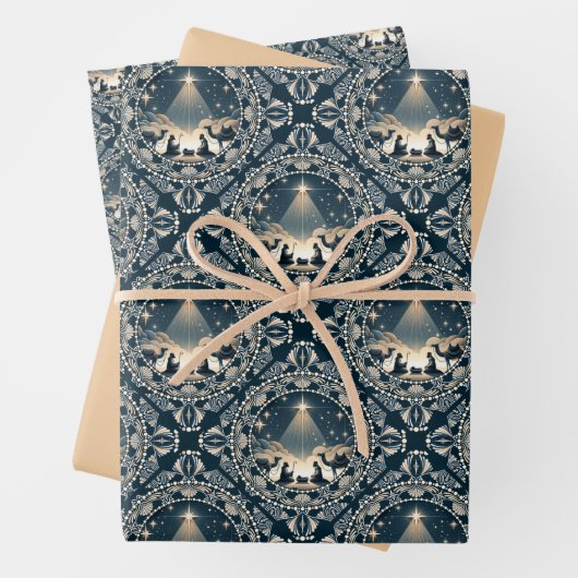 Sterne von Wonder Mandala Krippe Geometrisches Til Geschenkpapier Set (Beispiel)