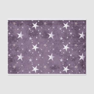 Sterne Weiß mit Lila Hintergrund Decoupage Seidenpapier