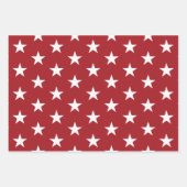 Sterne Weiß und Rot Geschenkpapier Set (Vorderseite 3)