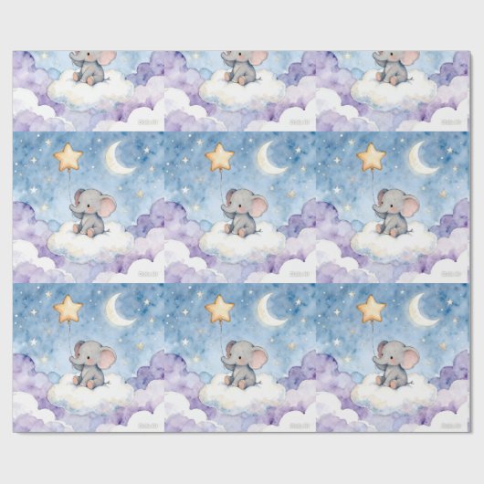 Sterne wiederholendes Muster Wallpaper Geschenkpapier (Flach)